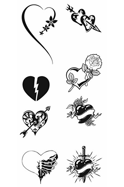 Trendonline Kalp Geçici Vücut Dövmesi