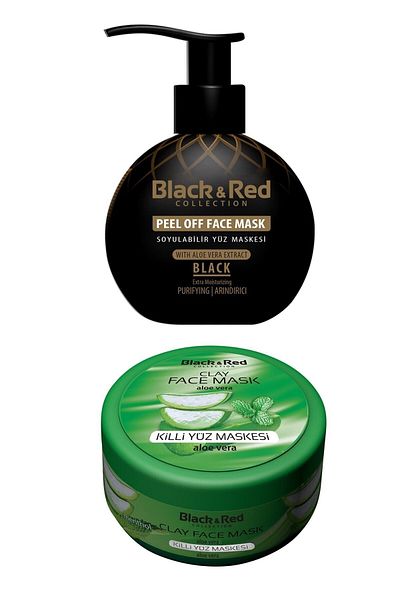 Black Red Black & Red Peel-Off Black Face Mask Purifying 250 Ml - Clay Face Mask Aloe Vera 400gr