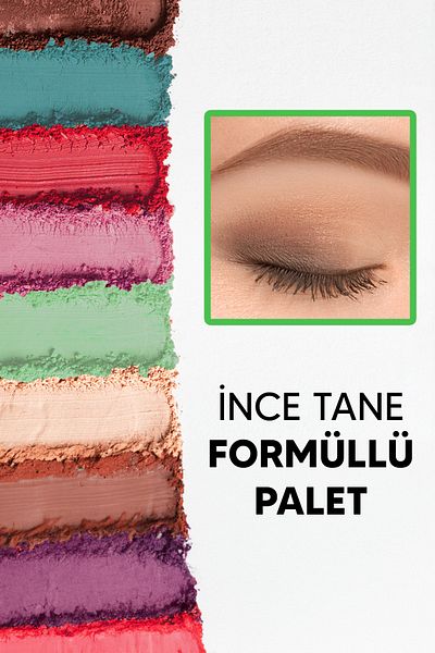MUJGAN 15 Colorful Green Fruit Punch - Pearlescent and Matte Packaging Eyeshadow Palette