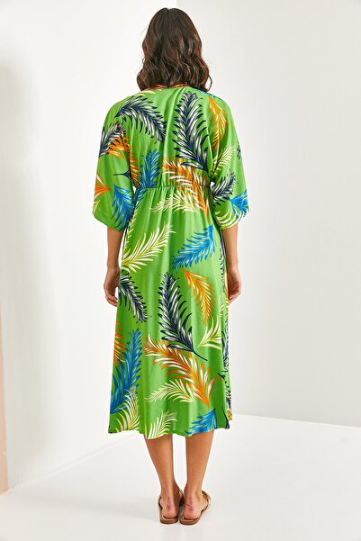 Bianco Lucci Γυναικείο φόρεμα με διπλό στήθος με σχισμή στο λαιμό μπροστά