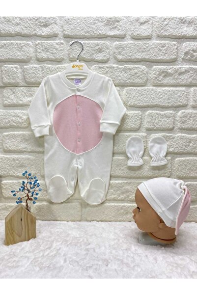 SONEM BABY طقم أرنب مكون من 3 قطع - بوم بوم وردي
