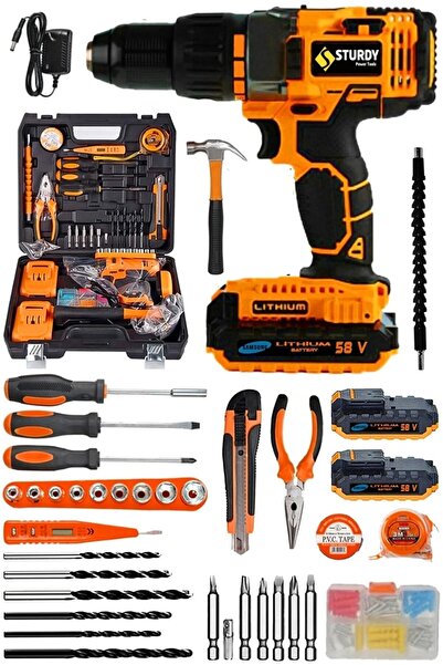 Sturdy Alman Technology 58 V 8 Ah Darbeli Lion Çift Akülü Metal Şanzıman Turb...