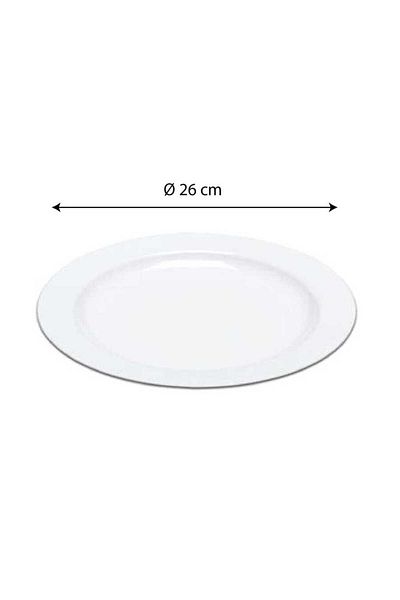 kidspartim Plastic Porcelain Look White Plate 26 cm 10 pcs