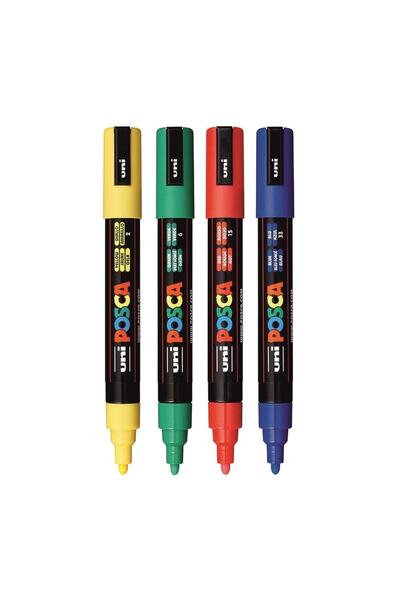Uni Posca 5m Painting Marker Primary Colors Set of 4