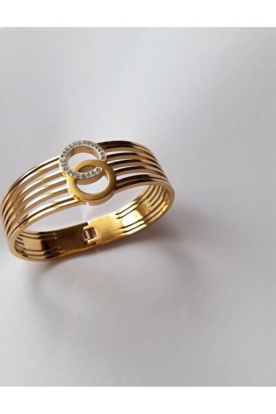 nilüfer takı tasarım Çelik Kalın Kuyumcu Model Görünümlü Halka Kelepçe Bilezik