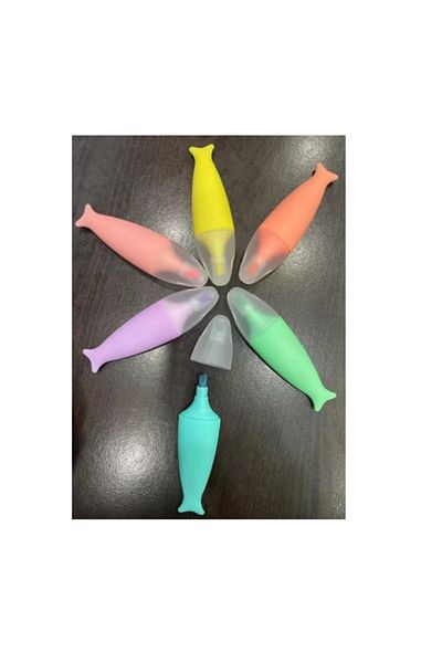 Rubenis Highlighter Pen (Marking Pen) Fish Shaped Mini 3 Colors 1909