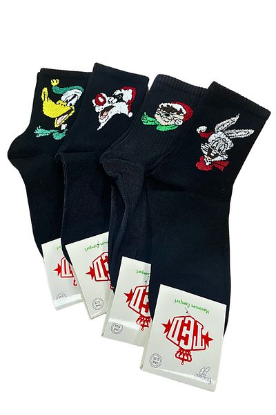 New Ted Socks Πολύχρωμες κολεγιακές κάλτσες Unisex βαμβακερές κάλτσες/36-43/4 Ζεύγη/μπάξ