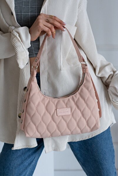 Pek Moda Geantă baghetă matlasată cu model de calitate pudră pentru femei