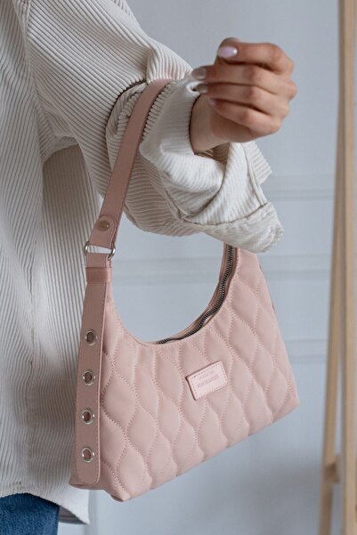 Pek Moda Geantă baghetă matlasată cu model de calitate pudră pentru femei