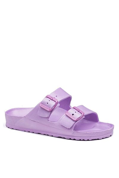 Allyup Λευκά λιλά Unisex σανδάλια - Διπλό λουράκι, πόρπη, ρυθμιζόμενο ελαφρύ άνετο μαλακό 133
