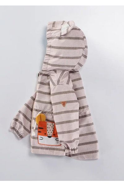 Midimod Gold 9-24 Months Striped Seasonal Lined Boys' Raincoat