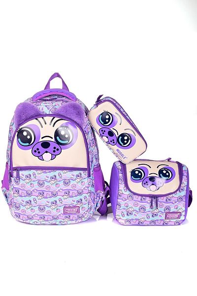 MUGGLE 6962 Set de 3 geanți de școală pentru câini violet
