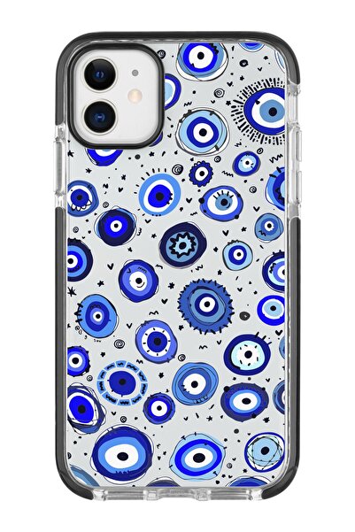 shoptocase Iphone 11 Kenar Korumalı Anti Shock Nazar Boncukları Desenli Telef...