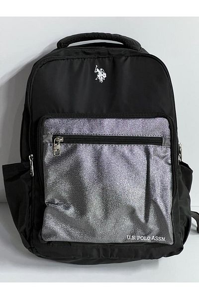 U.S. Polo Assn. Rucsac de școală cu sclipici de dimensiuni mari, cu licență, potrivit pentru utilizare zilnică Noul sezon