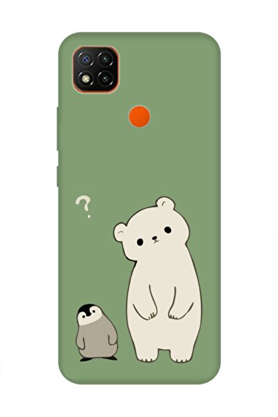 frondcase حافظة هاتف Redmi 9c البطريق والدب الأخضر