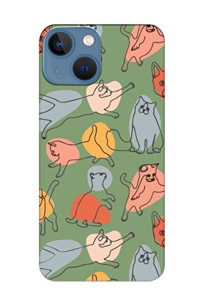 frondcase حافظة هاتف آيفون 13 صغيرة على شكل قطة باللون الأخضر