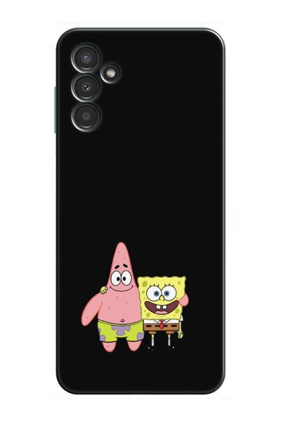 frondcase حافظة هاتف سوداء متوافقة مع سامسونج A34 سبونج بوب وباتريك ستار