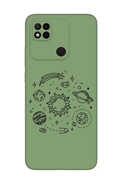 frondcase Redmi 10a Gezegen Yeşil Telefon Kılıfı