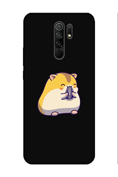 frondcase حافظة هاتف Redmi 9 لطيف الهامستر باللون الأسود