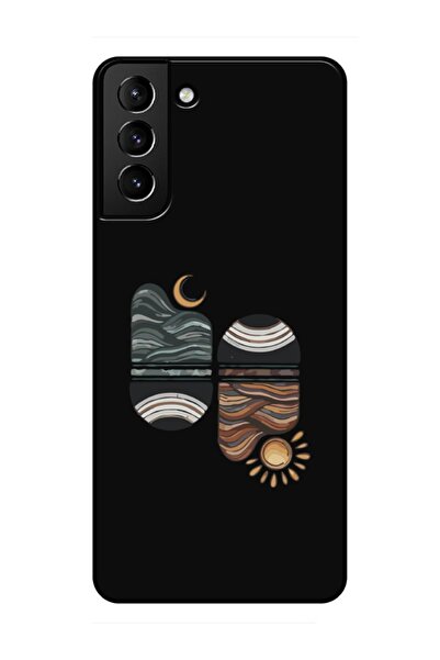 frondcase حافظة لهاتف سامسونج S21 صن سيت ويف باللون الأسود