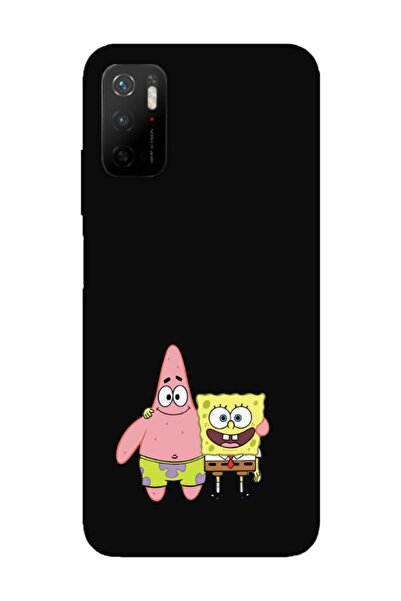 frondcase حافظة هاتف Redmi Note 11se سبونج بوب وباتريك ستار باللون الأسود