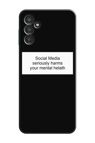 frondcase حافظة لهاتف سامسونج A34 سوشيال ميديا ​​باللون الأسود