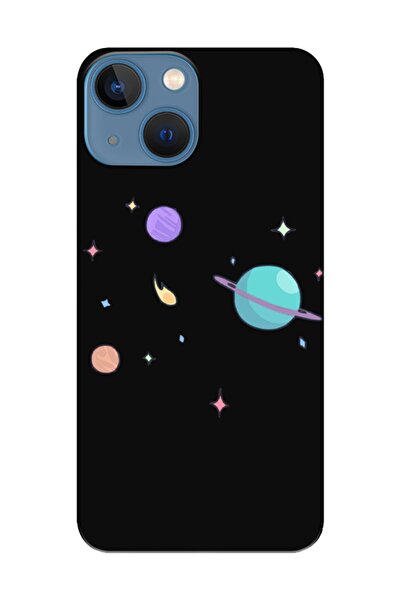 frondcase حافظة هاتف آيفون 13 ميني بتصميم كوكب أسود