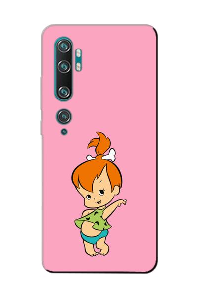 frondcase Xiaomi Mi Note 10 Pro Taş Devri Kız Bebek Pembe Telefon Kılıfı