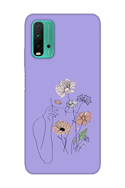 frondcase Redmi 9t Kadın Çiçek Lila Telefon Kılıfı