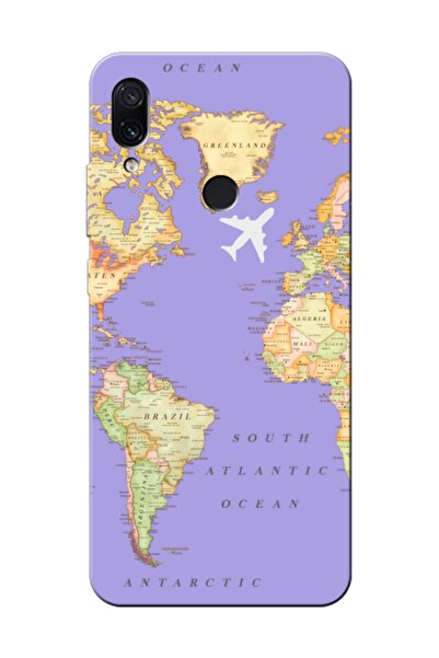 frondcase حافظة هاتف Redmi Note 7 Lilac مع خريطة العالم