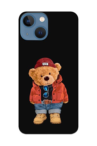 frondcase حافظة هاتف آيفون 13 ميني تيدي بير باللون الأسود