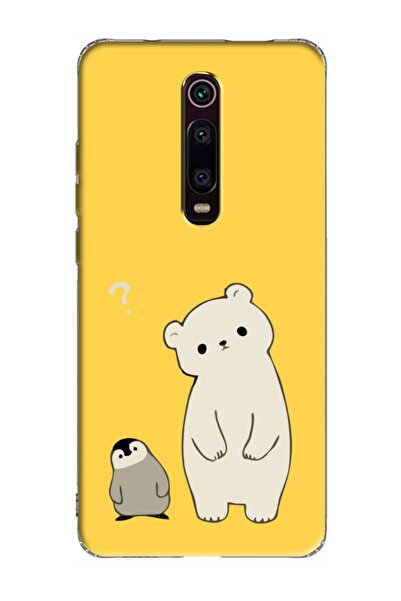 Xiaomi Mi 9t Penguin And Teddy Bear Yellow Phone Case