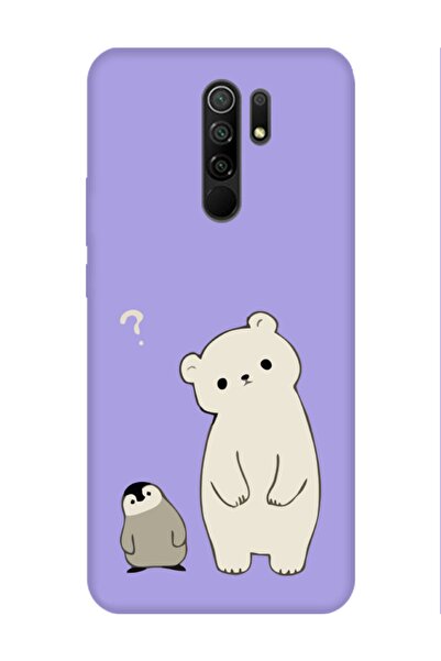 frondcase حافظة هاتف Redmi 9 البطريق والدبدوب ليلك