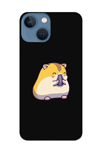 frondcase حافظة هاتف آيفون 13 ميني لطيف هامستر باللون الأسود