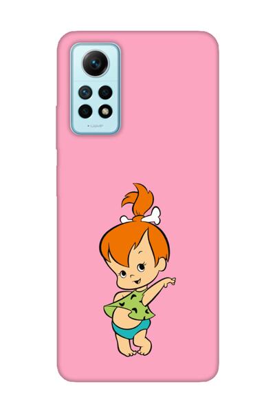 frondcase Redmi Note 12 Pro Taş Devri Kız Bebek Pembe Telefon Kılıfı