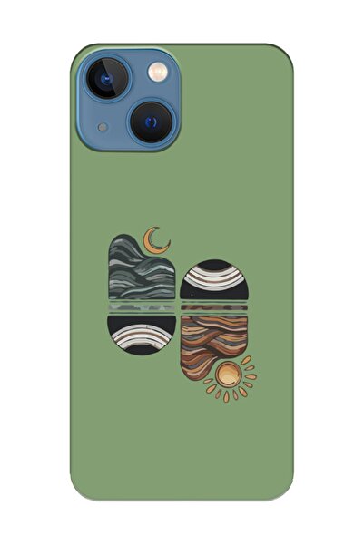 frondcase حافظة هاتف آيفون 13 ميني صن سيت ويف باللون الأخضر