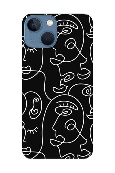 frondcase حافظة هاتف آيفون 13 ميني فيس آرت باللون الأسود