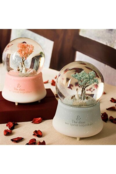 keyfim shop Ağaçlı Orta Boy Işıklı Müzikli Kar Küresi