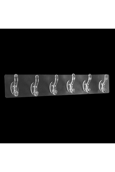 ENASHOP 5-Piece Strong Transparent Hanger - Door Back Kitchen Wall Bathroom Hanger