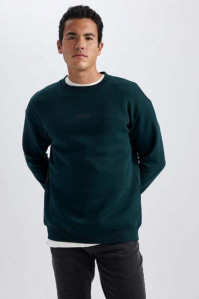 DeFacto Φούτερ με στάμπα με λαιμόκοψη Boxy Fit Crew X8282az23au