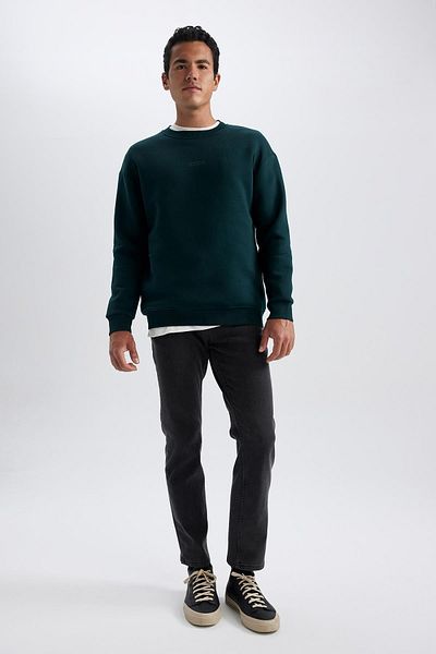 DeFacto Φούτερ με στάμπα με λαιμόκοψη Boxy Fit Crew X8282az23au