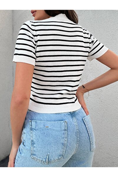 Pafi Moda Bluză de damă cu dungi de înaltă calitate Costa, albă