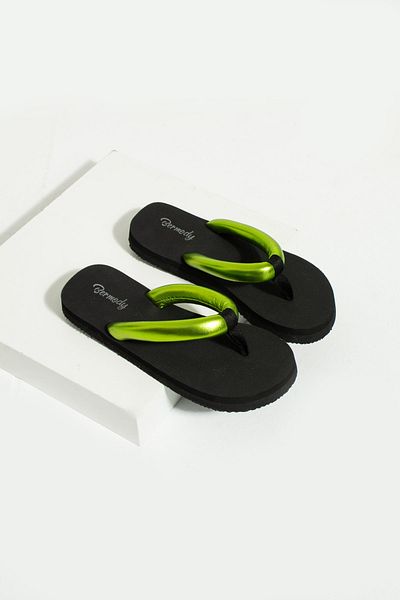 Bermody Olivia Green Soft Flip-Flop Women's Beach Slippers Flipflops