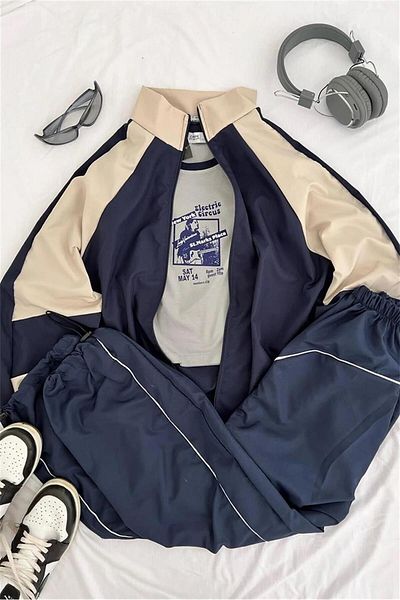Touz Blunt Blunt Touz Vintage Baggy Parachute Fabric College Jacke Trainingsanzug