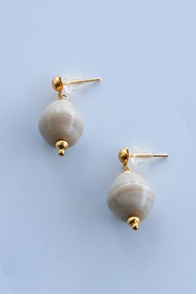 Lila Rosa Authentic Ethnic Earrings with Natural Stones