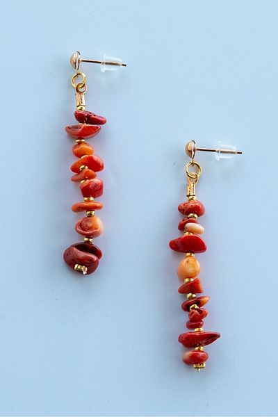 Lila Rosa Authentic Ethnic Earrings with Natural Stones