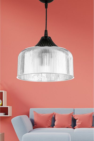 DEDE SINGLE LAYER TRANSPARENT OPTICAL PENDANT LAMP CHANDELIER