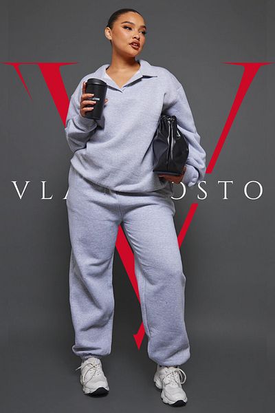vladivosto Μαύρο γκρι Oversize Loose Fit Φούτερ με Ελαστική Μέση Μέση Harajuku μεγάλο μέγεθος Oversize Fit