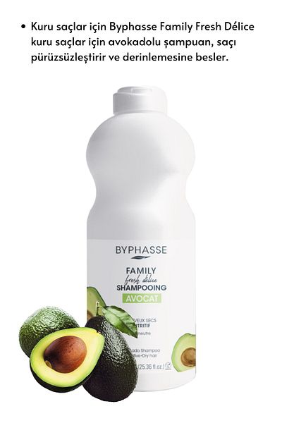 BYPHASSE Family Fresh Avocado Shampoo Special for Dry Hair 750ml