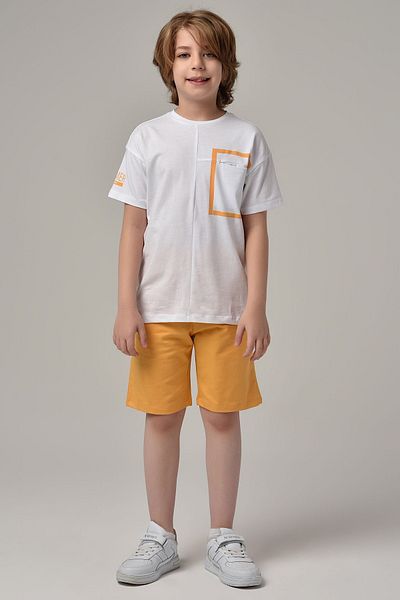 Çikoby Boys Yellow Strip Pocket Shorts Suit